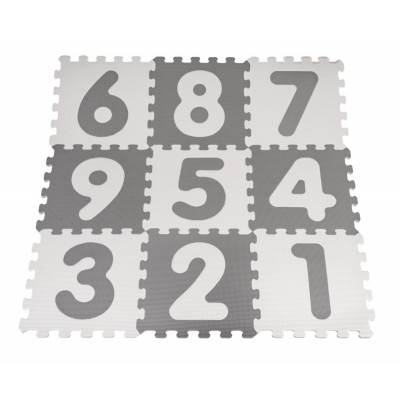 Puzzle čísla – sivo-biela podložka